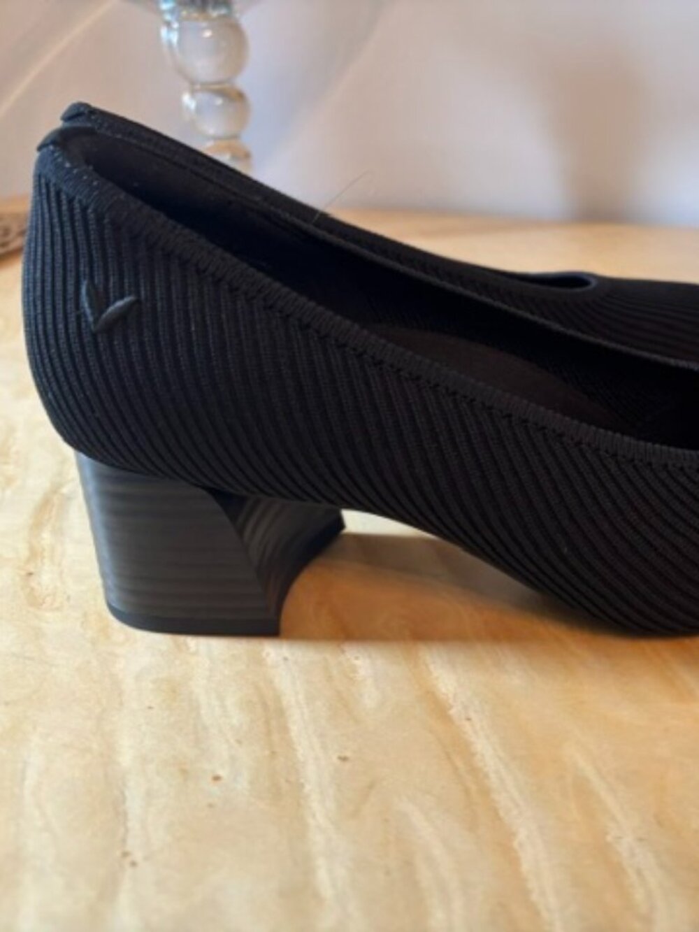 Vivaia black square toe 2 inch pump